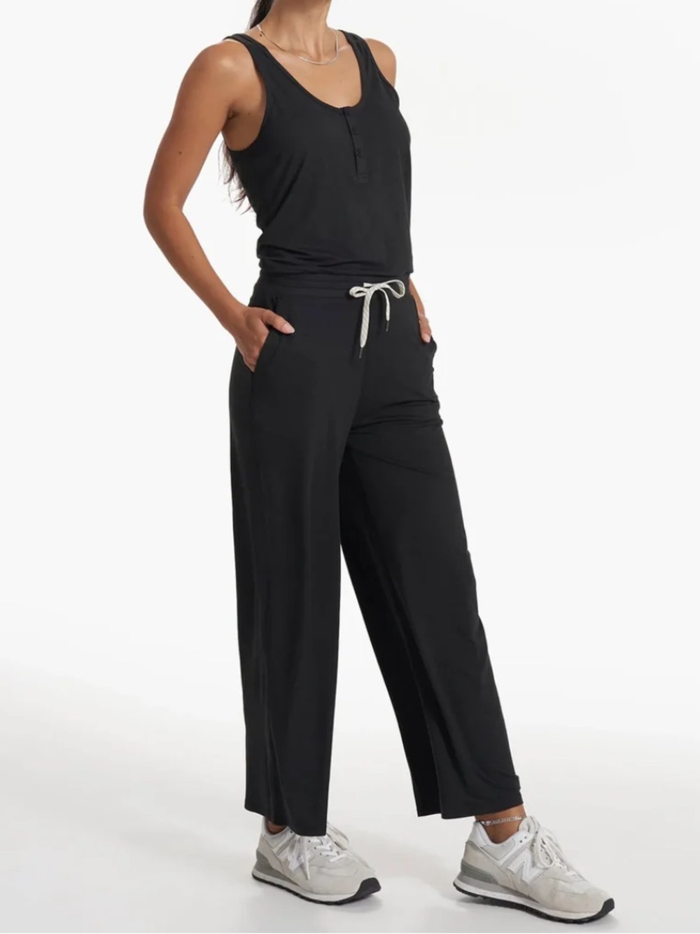 New VUORI Falls Jumpsuit in Black Heather sz XS